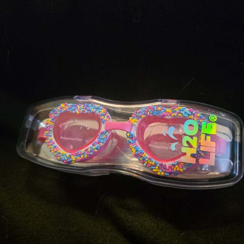 H20 Life Girls Sprinkle Candy Design Goggles Adjustable Pink Strap Sealed